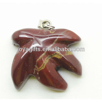 AAA Grade natural red stone maple leaf pendant for necklace